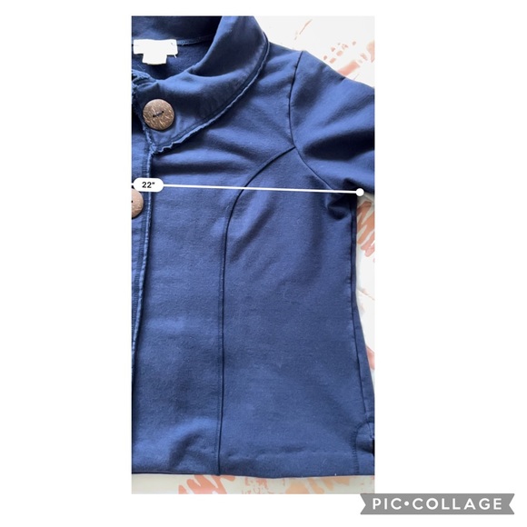 soft surroundings  crop coat cotton large button down - Picture 7 of 9